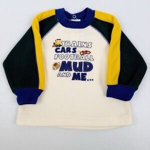 Child of Mine by Carter's Fleece Sweatshirt 3–6M Trains Cars Football Mud Me